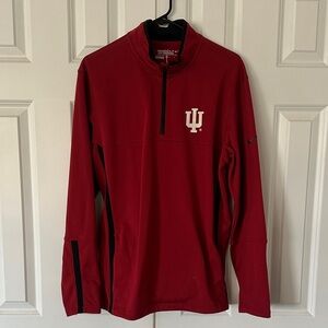 Nike Crimson Quarter-Zip Pullover with Emblem